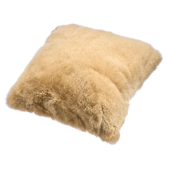 Beige alpaca fur cushion