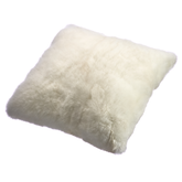 Ivory white alpaca fur cushion
