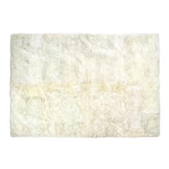 Ivory white alpaca fur rug