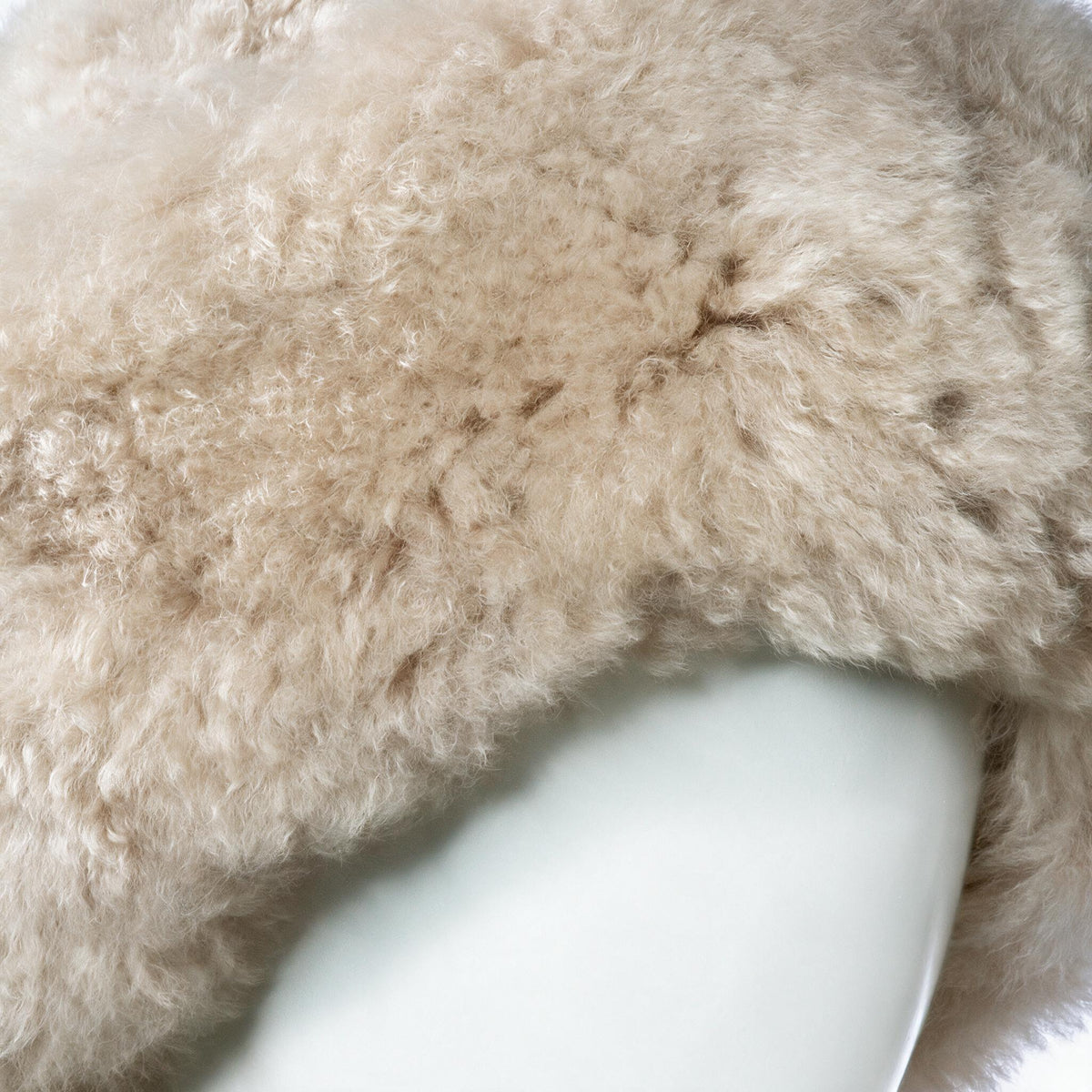 Close-up of beige baby alpaca fur texture on The Classic Hat