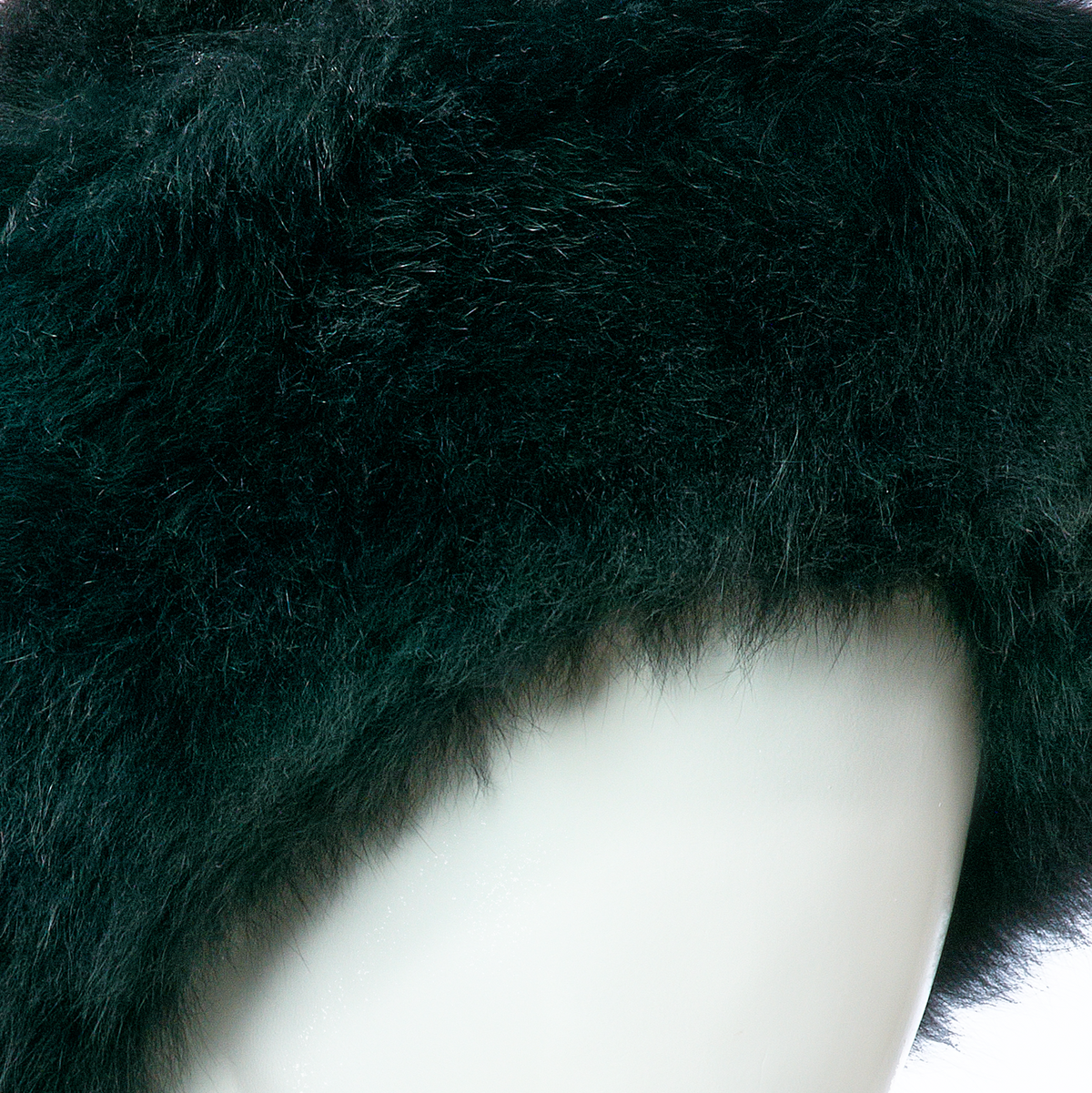 Close-up of black baby alpaca fur texture on The Classic Hat
