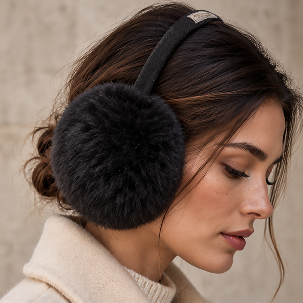 Alpaca fur earmuffs