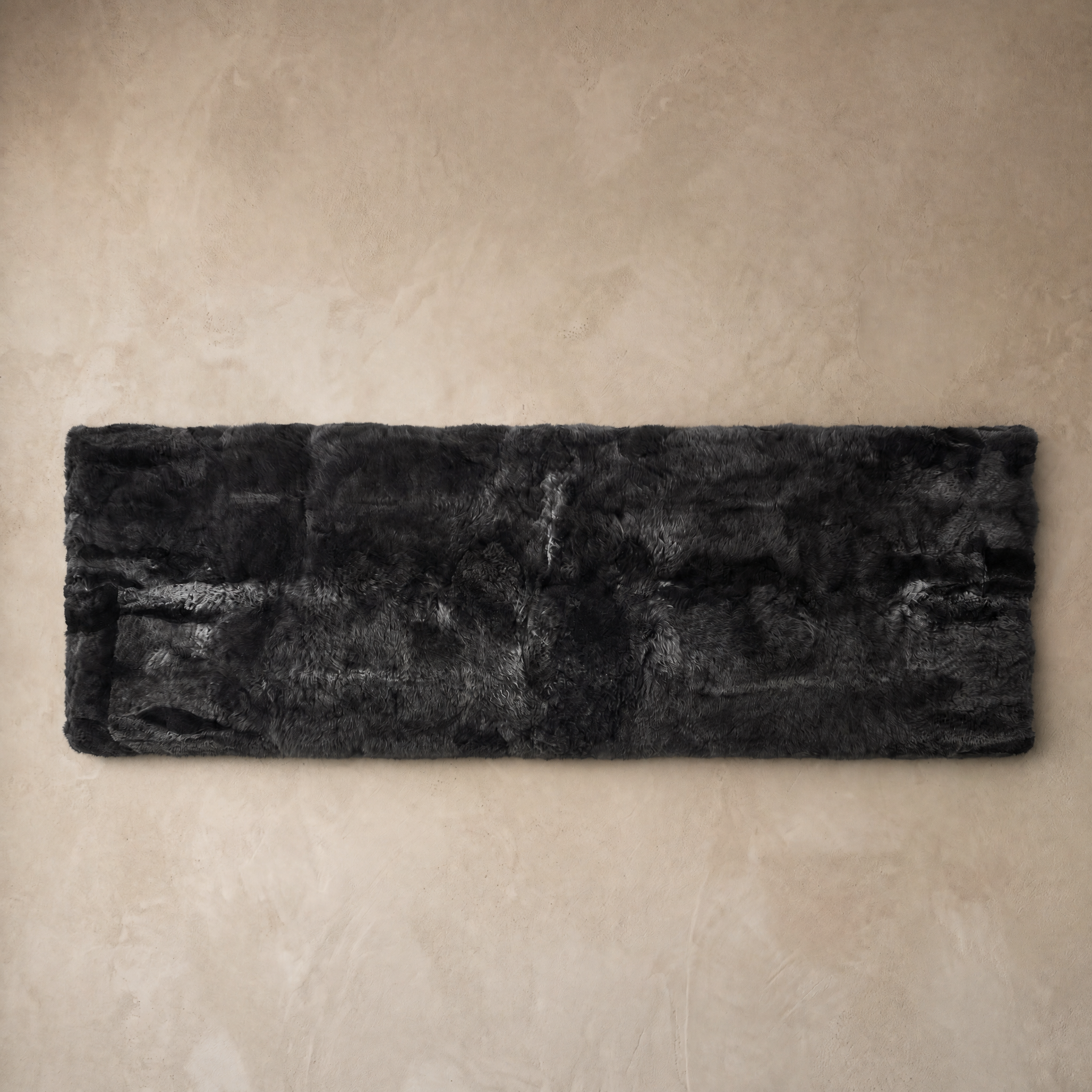Black baby alpaca fur runner rug – Alpaca Gold Standard