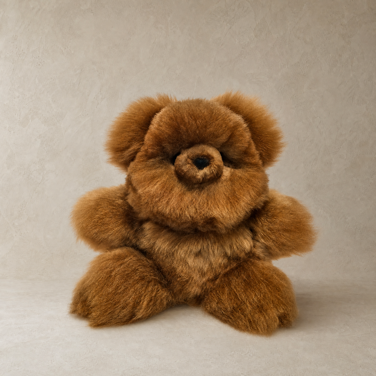 Chestnut baby alpaca fur teddy bear – The Classic Bear by Alpaca Gold Standard